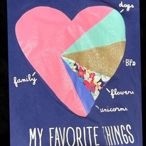 My Favorite Things Carter's Kids T-shirt short sleeved: heart, BFf, unicorn, dog